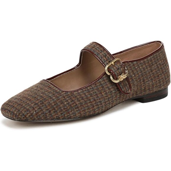 Sam Edelman Shoes - Sam Edelman Womens Brown Plaid Polyester Closed Pointed Toe Ballet Flat Shoes